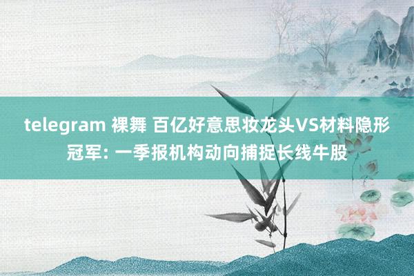 telegram 裸舞 百亿好意思妆龙头VS材料隐形冠军: 一季报机构动向捕捉长线牛股