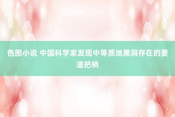 色图小说 中国科学家发现中等质地黑洞存在的要道把柄